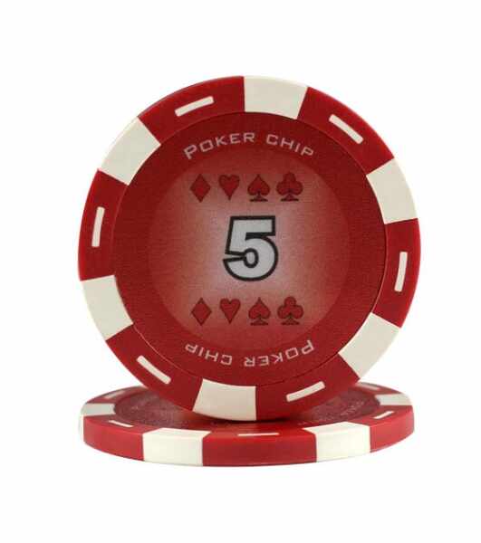 Jeton Poker Chip 11.5g - Culoare Rosu - inscriptionat (5)