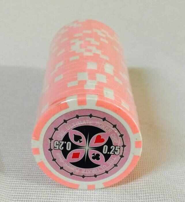 Set 25 jetoane poker ABS 11,5 gr model Ultimate, inscr. 0,25