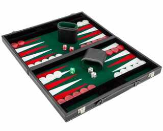 Set joc table Backgammon in stil Casino - Compact- 38x47 cm - Verde