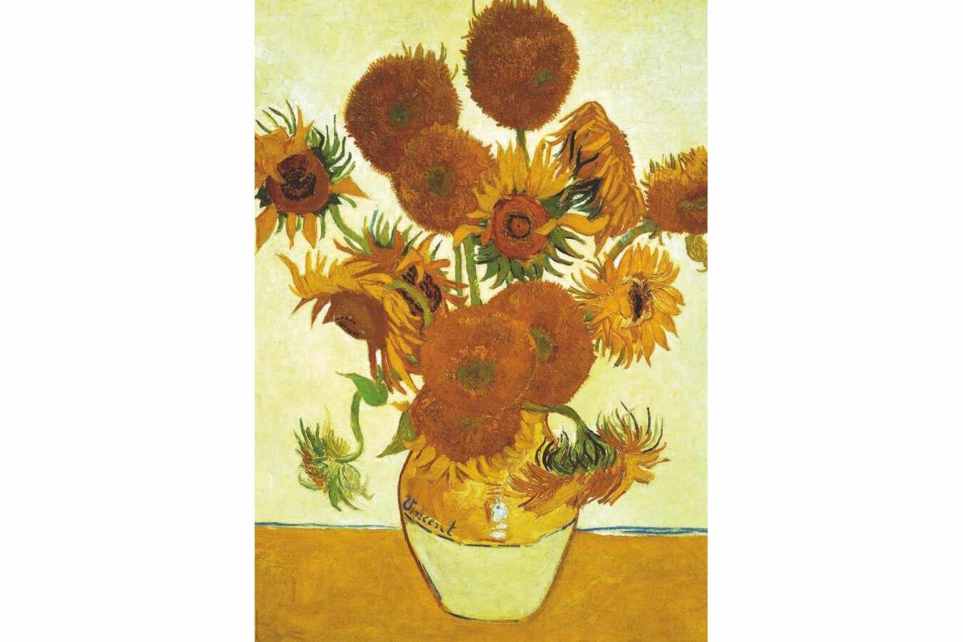 Puzzle Educa - Vincent Van Gogh: Sunflowers + Cafe Terace at Night, 2x1.000 piese, include lipici (18491)