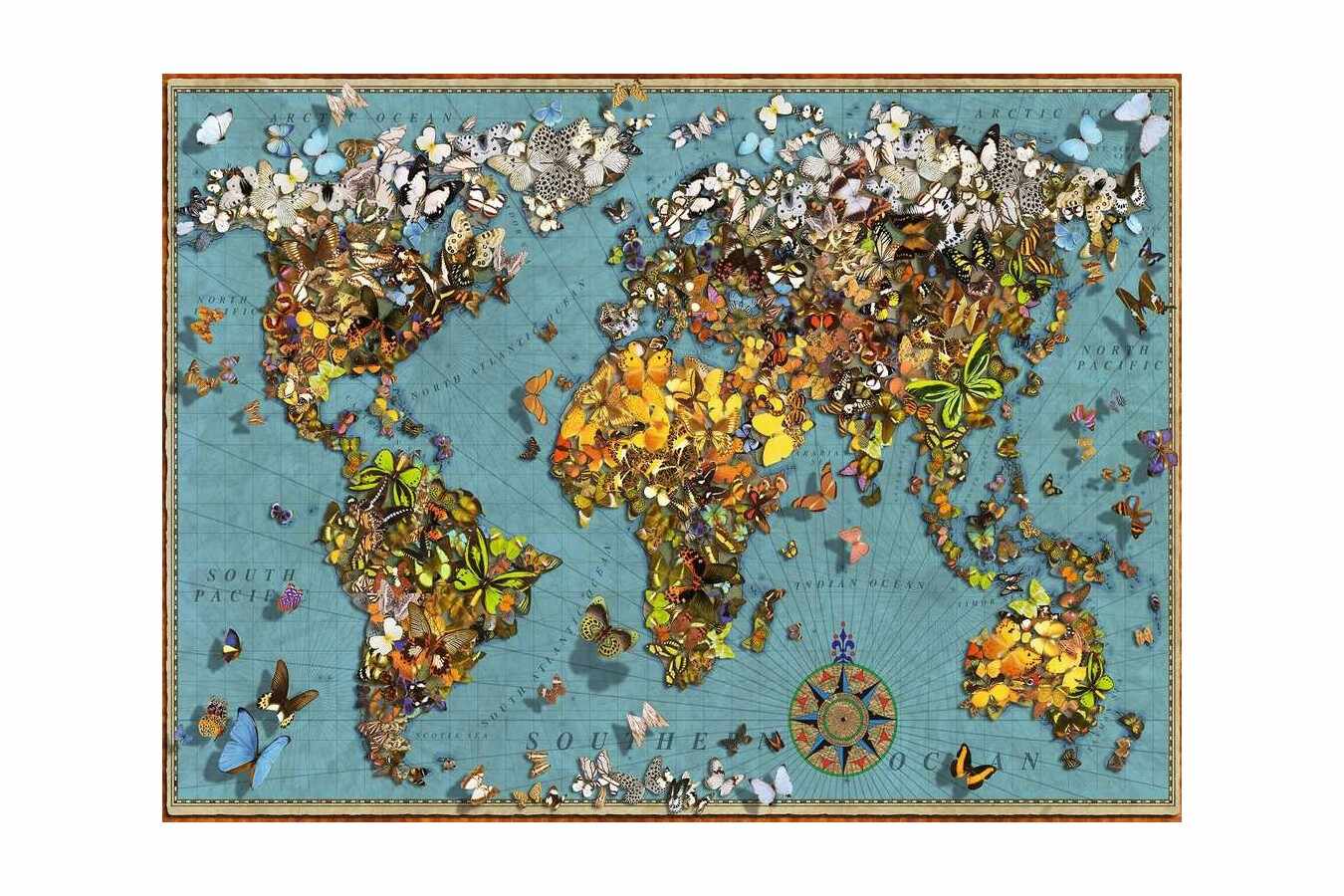 Puzzle Ravensburger - Butterfly World Map, 500 piese (15043)