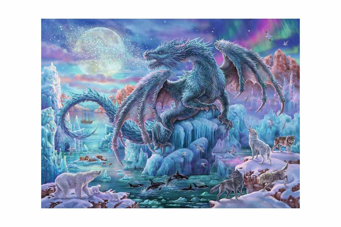 Puzzle Ravensburger - Ice Dragon, 500 piese (14839)