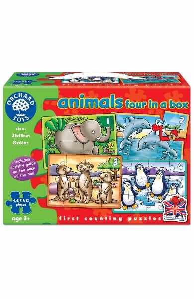 Animals, Four in a box. Set 4 puzzle-uri, Animale