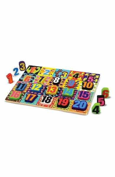 Chunky Puzzle, Numbers. Puzzle lemn in relief, Numere