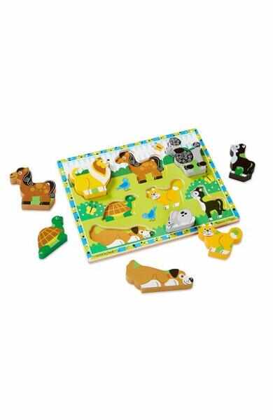 Chunky Puzzle, Pets. Puzzle lemn in relief, Animale de companie