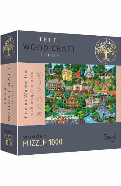 Puzzle 1000 din lemn. Obiectivele turistice faimoase din Franta