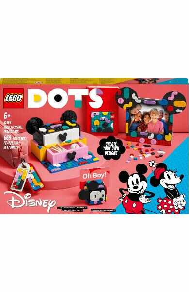Lego Dots. Caseta pentru proiecte scolare: Mickey Mouse si Minnie Mouse