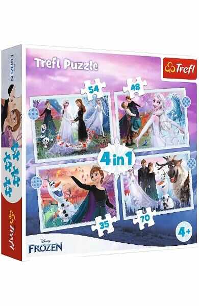 Puzzle 4 in 1. Frozen: Magia din padure