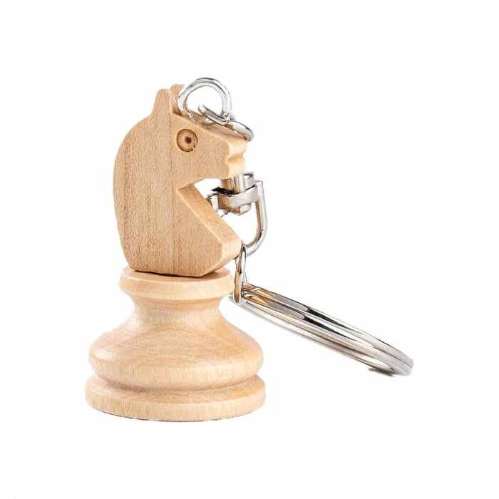 Breloc chei cu piesa sah din lemn