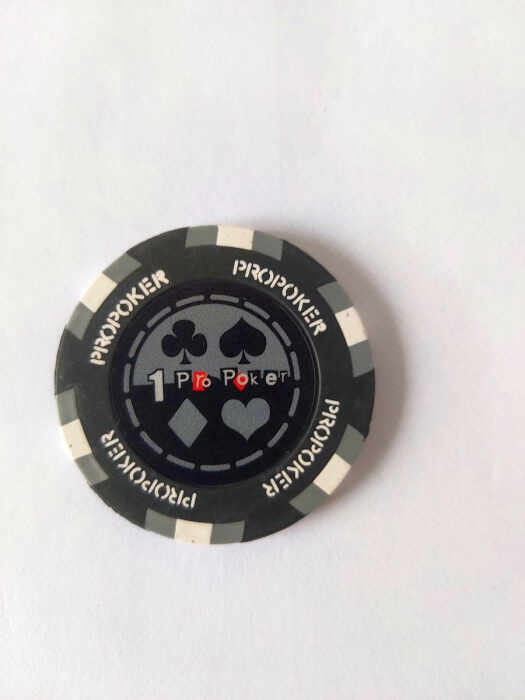 Jeton Pro Poker - Clay - 14g - Culoare Gri, inscriptionat (1) - model nou