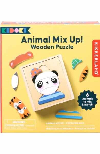 Puzzle educativ. Animal Mix Up! Wooden Puzzle
