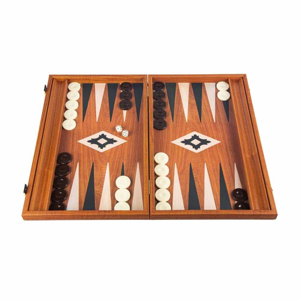 Set joc table backgammon lemn cu aspect de Mahon , 47 x 60 cm