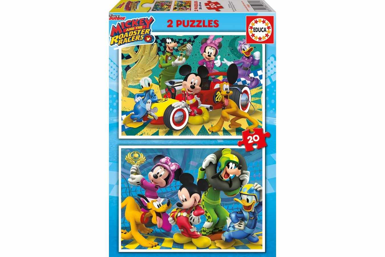 Puzzle Educa - Mickey and the Roadster Racers, 2x20 piese (17631)