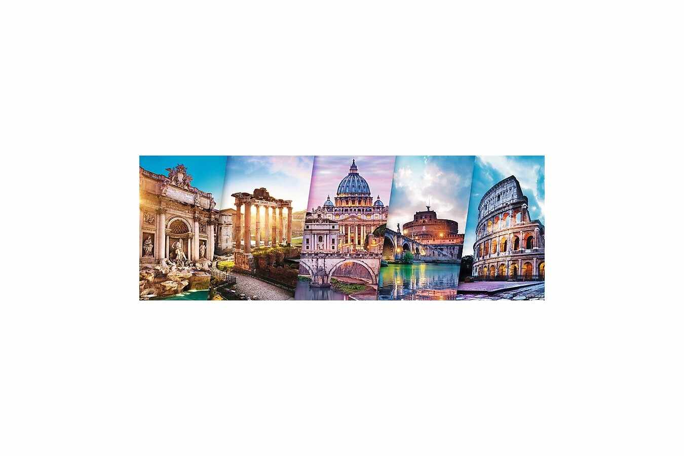 Puzzle panoramic Trefl - Collage - Rome, 500 piese (29505)
