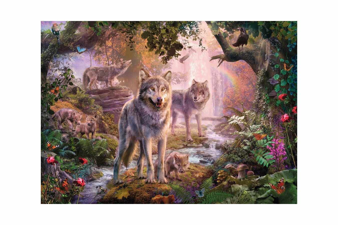 Puzzle Ravensburger - Wolf Family, 1.000 piese (15185)